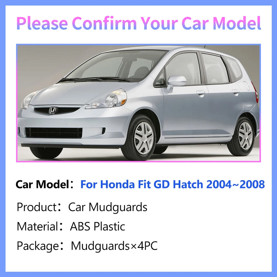 Modderbeschermers voor Honda Fit Jazz GD1 ABS Spatborden Spatbeschermers voor Achterwielbescherming