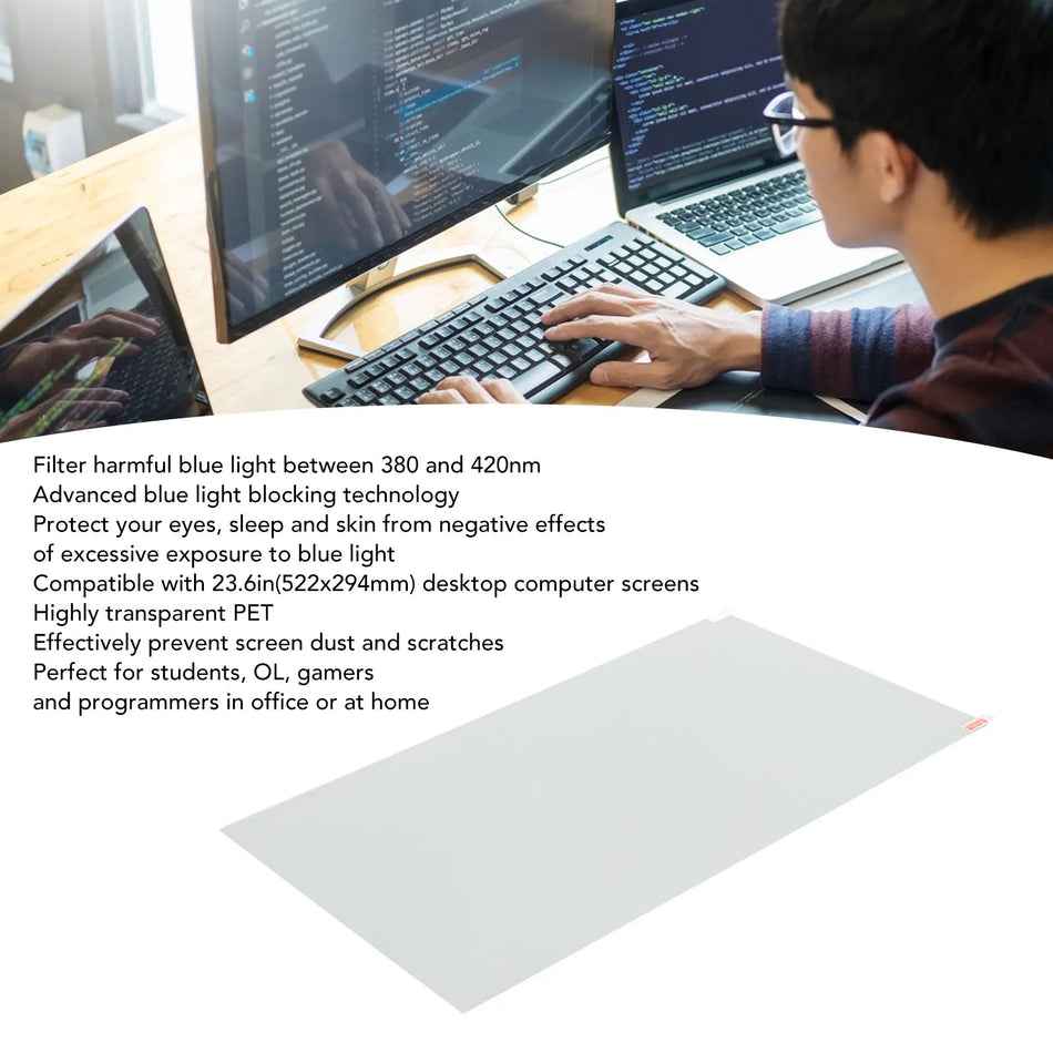 Sininen valo näyttösuojus 23.6 tuuman PC-näytölle vähennetyn rasituksen kanssa