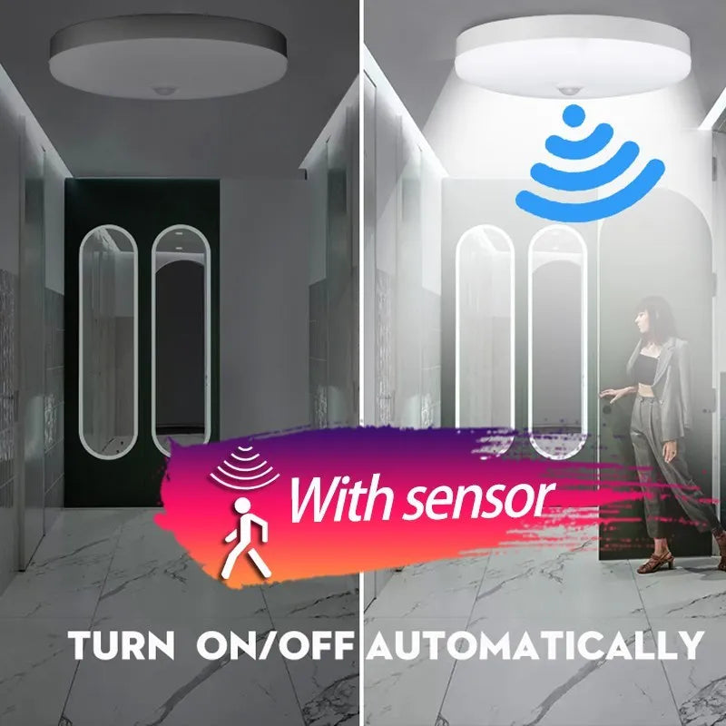 Smart LED Ceiling Light with Motion Sensor for Home &amp; More
