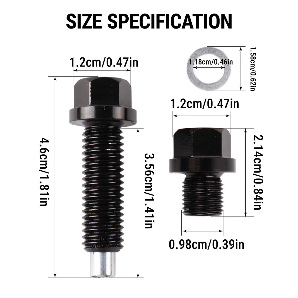 PIKBUK Aluminium Magnetic Oil Sump Pan Drain Plug For Vw Audi Ea888 3 Gen 1.8t 2.0t, 06L103801H by InterCyprus Trading Ltd