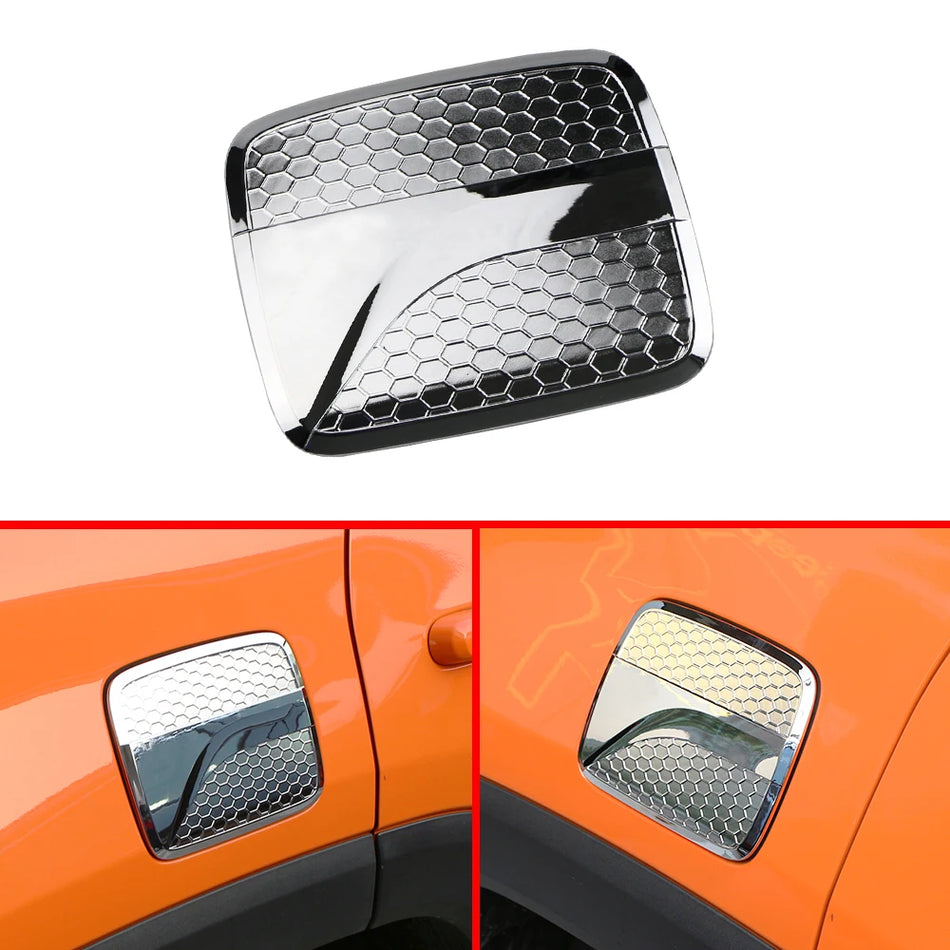 Fuel Tank Cap Cover With ABS Chrome Trim Sticker For Jeep Renegade Exterior Accent