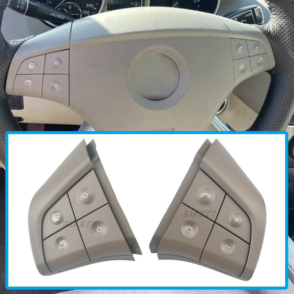 Kryt tlačítka na volant PC+ABS s 8 klávesami pro Mercedes-Benz W164 W245 W251 ML GL R-Class