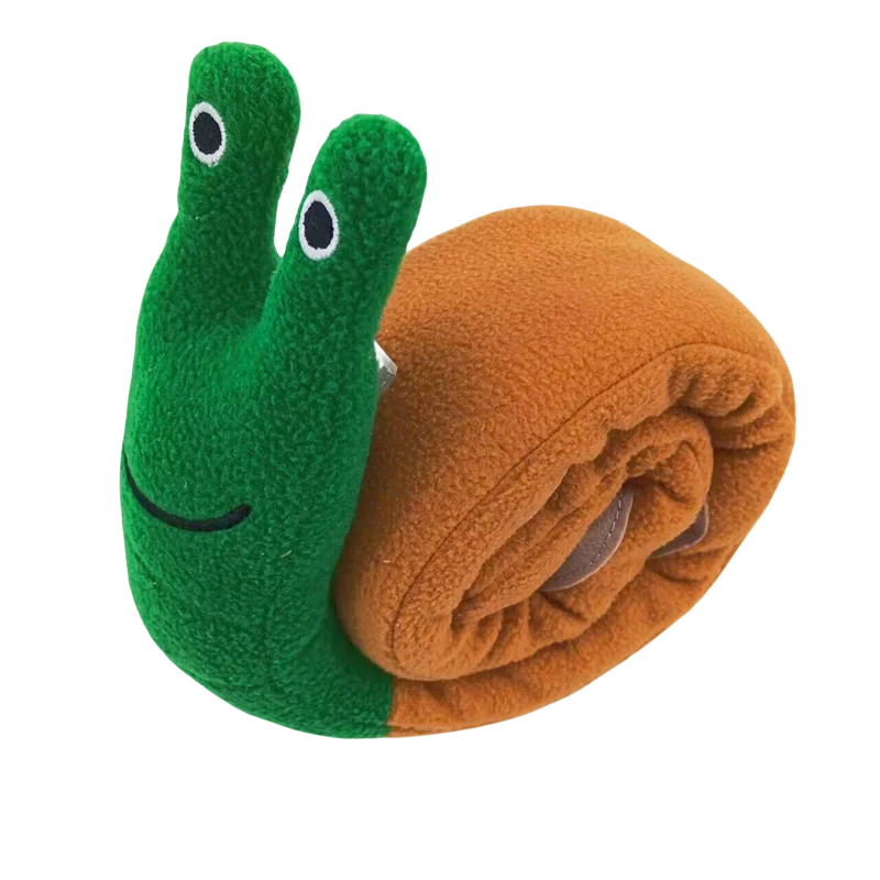 Interactive Plush Dog Puzzle Toy with Sound and Food Hiding Features - Foldable Chew Toy for Puppies and Dogs Dark green snail