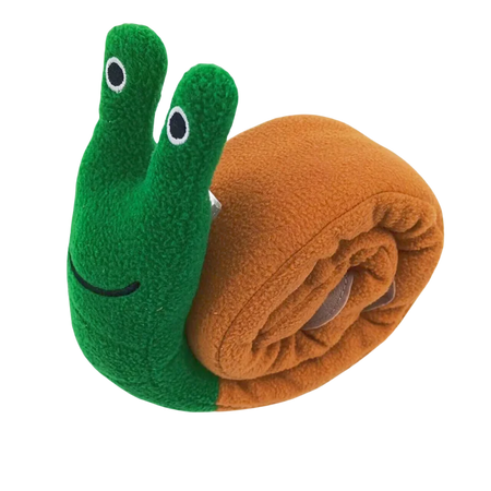 Interactive Plush Dog Puzzle Toy with Sound and Food Hiding Features - Foldable Chew Toy for Puppies and Dogs Dark green snail