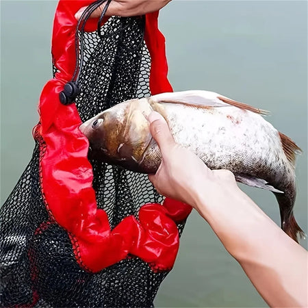 Portable Fishing Landing Net with Encrypted Mesh and Drawstring