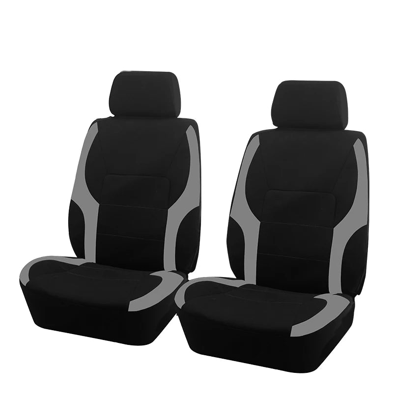 Sporty Universal Polyester Car Seat Covers for All Vehicles Gray 2 Front seat