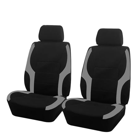 Sporty Universal Polyester Car Seat Covers for All Vehicles Gray 2 Front seat