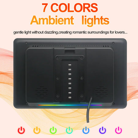 Incell 10.1 Inch Android 13 Car Headrest Monitor &ndash; Ultra-Thin Touch Screen with Carplay and Ambient Lights