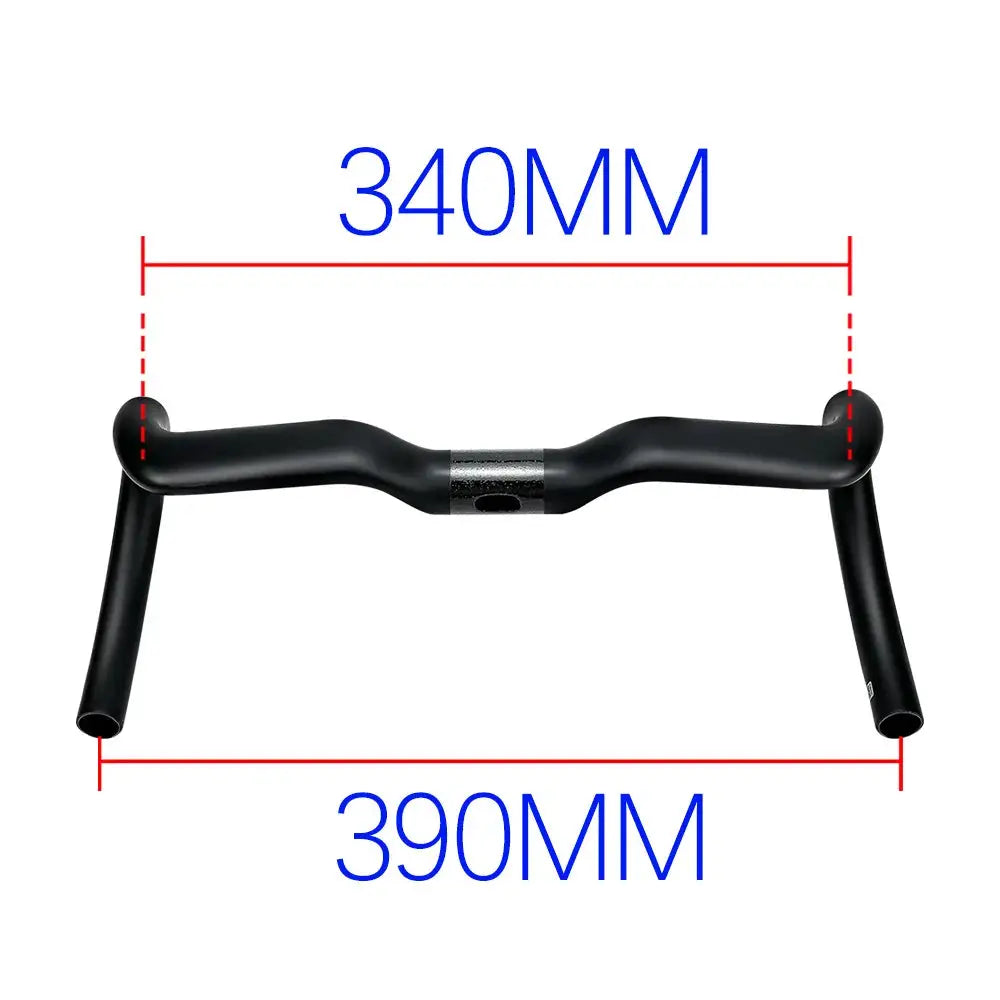 BALUGOE Ergonomic Carbon Road Bicycle Drop Handlebar Ultralight 380-420mm Width Matte Black Racing Road Bike Bent Bar 31.8mm by InterCyprus Trading Ltd