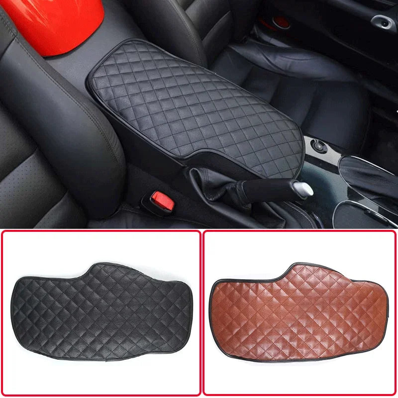 Protector de caja de reposabrazos de cuero negro para C6 de 2005 a 2013