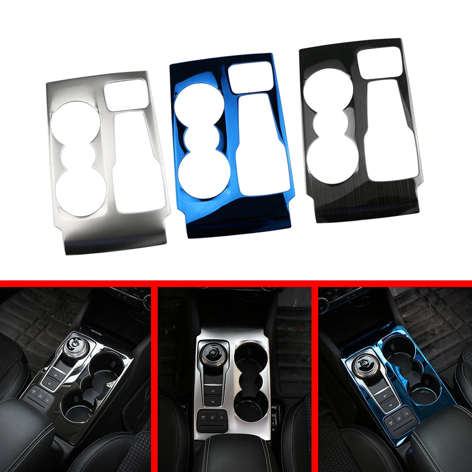 Rivestimento del cambio per Ford Focus 2019-2020 AT LHD, accessorio per console centrale in acciaio inossidabile