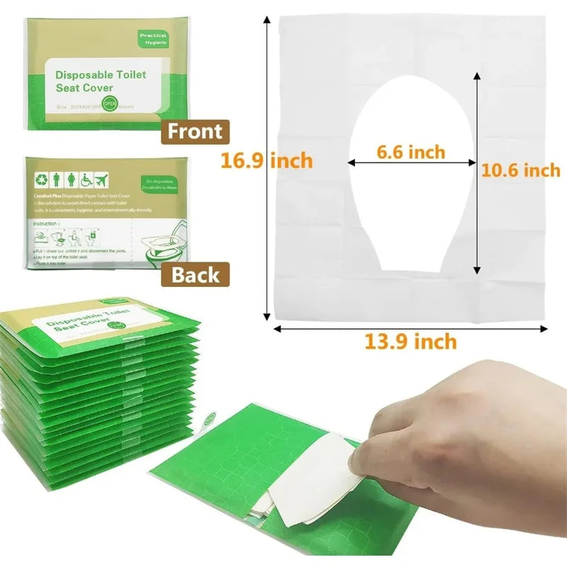 50pcs Non-Woven Disposable Toilet Seat Covers