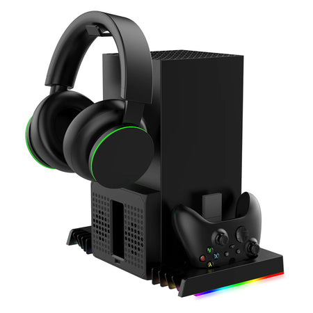 Cooling Fan &amp; Charging Station for Xbox Series X &ndash; Optimize Performance with RGB Lighting