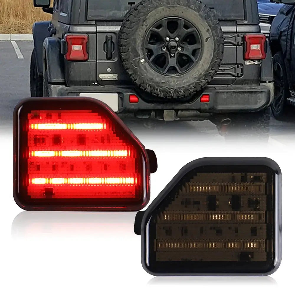 LED Rear Bumper Reflector Light for Jeep Wrangler JL 2018-2023 by InterCyprus Trading Ltd