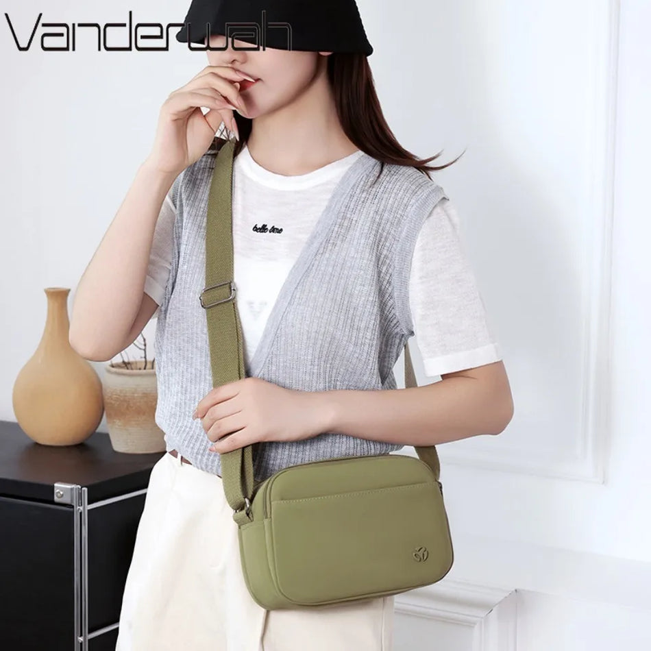 Nylon Waterproof Women Shoulder Bag with Multiple Pockets, Crossbody Purse, Luxury Designer