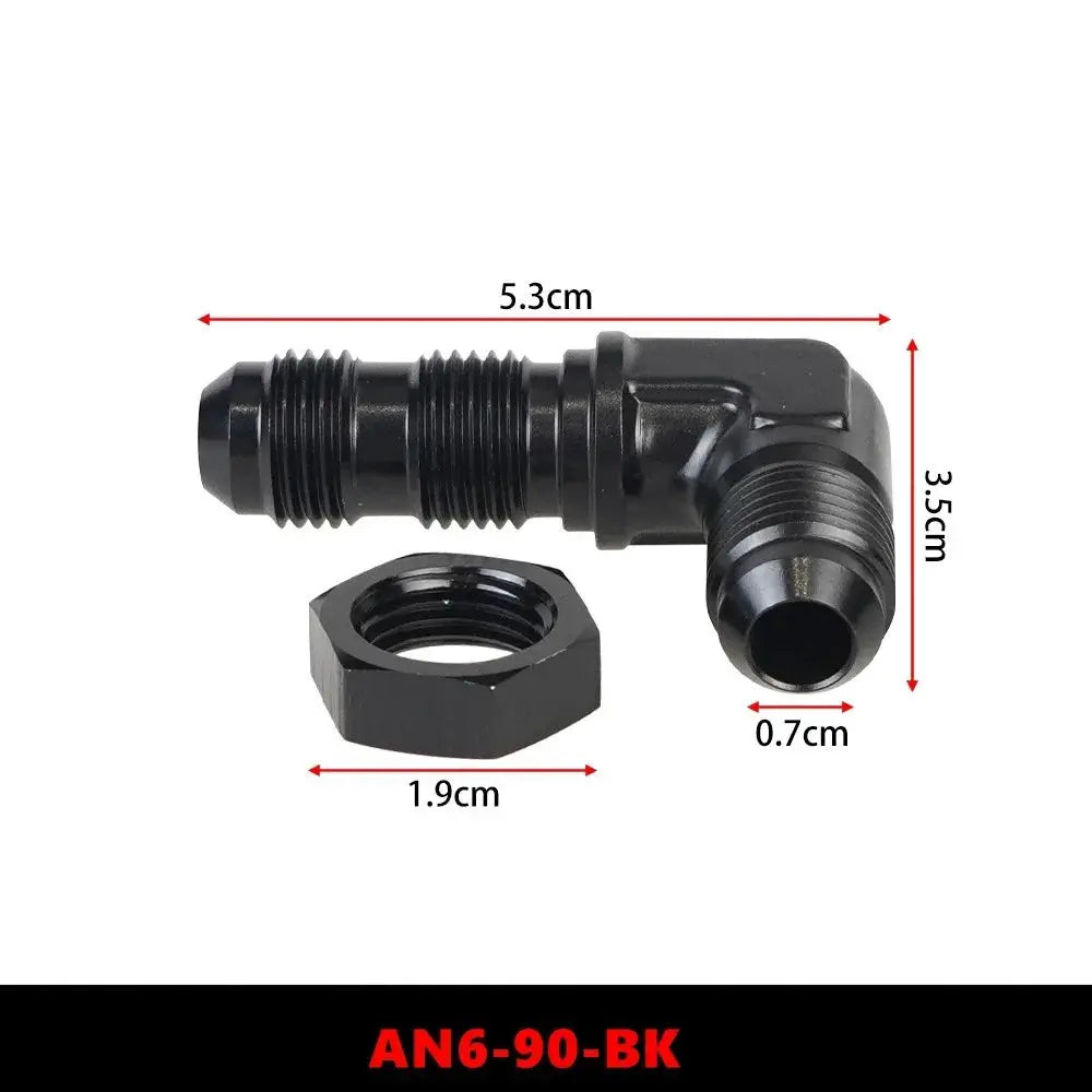 AN6 AN8 AN10 Male to Male 90 Degree Flare Union Bulkhead Fitting Adapter with Nut For Tab or Wirewall by InterCyprus Trading Ltd