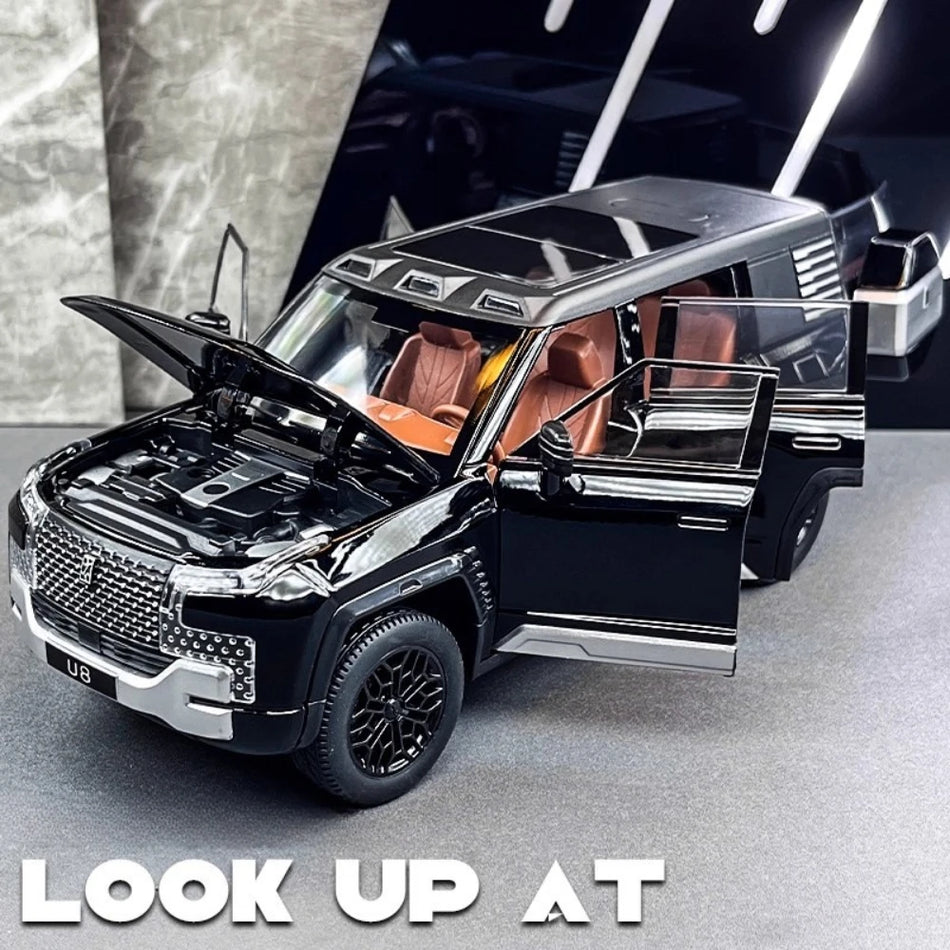 Model de mașină din metal turnat pentru camping RV BYD U8 Delica