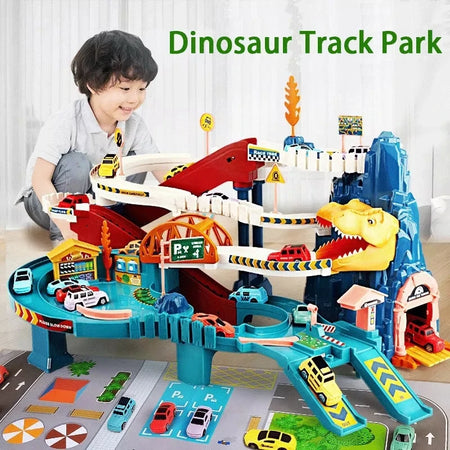 Dinosaur Mountain Track Car &ndash; Interactive Racing Puzzle Toy