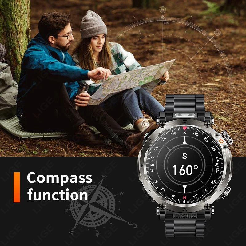Outdoor Smart Watch Men LED Flashlight &ndash; Long Battery Life