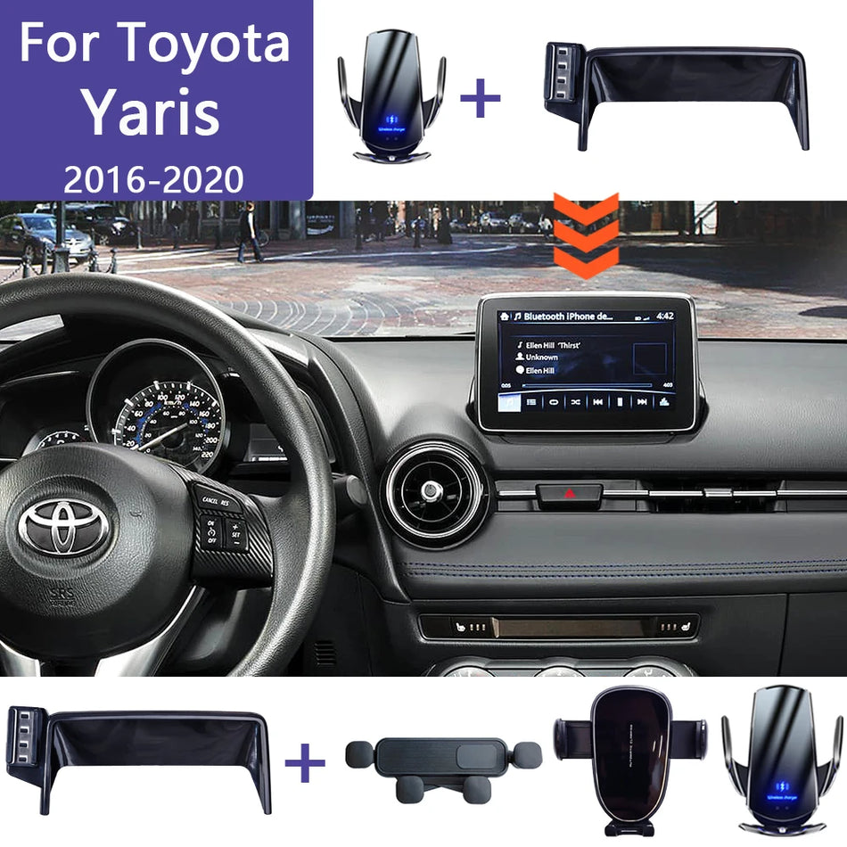 Toyota Yaris 2016 2020 Bil Telefonhållare Trådlös Laddare