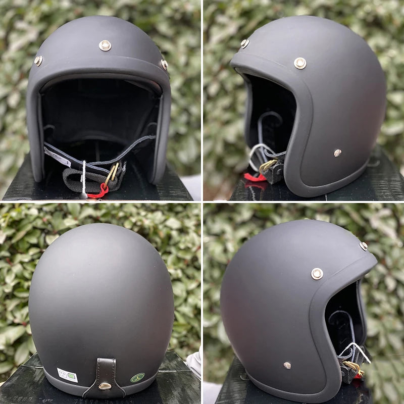 Vintage Japanese Style Open Face Helmet for Caf&eacute; Racers and Scooters