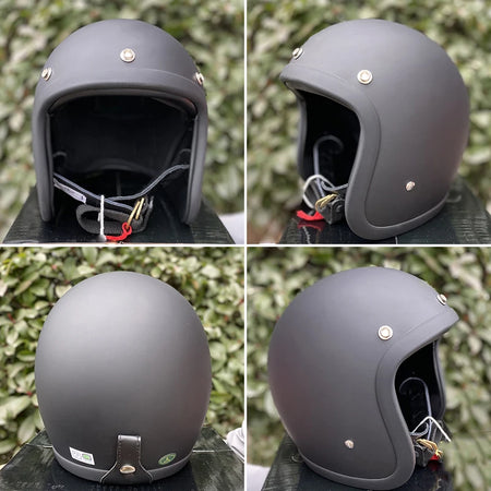 Vintage Japanese Style Open Face Helmet for Caf&eacute; Racers and Scooters