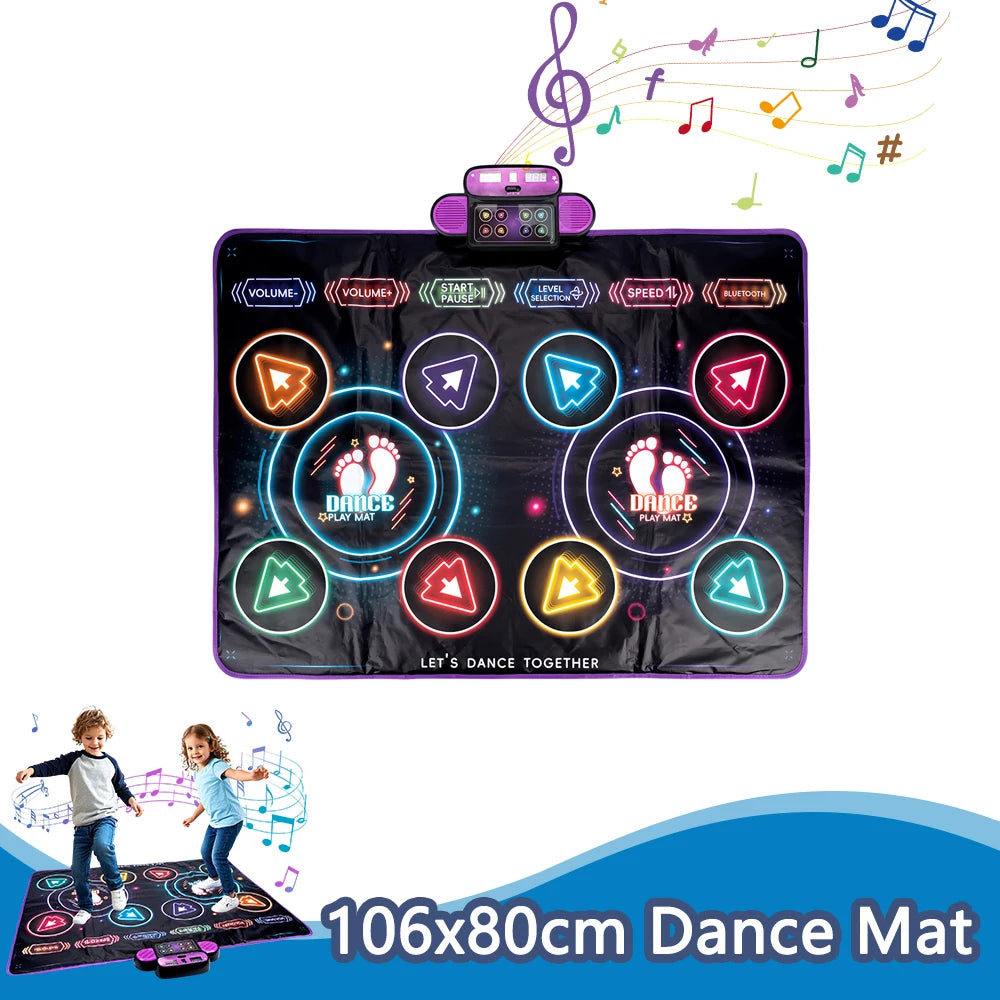 106x80cm Kids Dance Mat Bluetooth Light - Two Players D 106x80cm