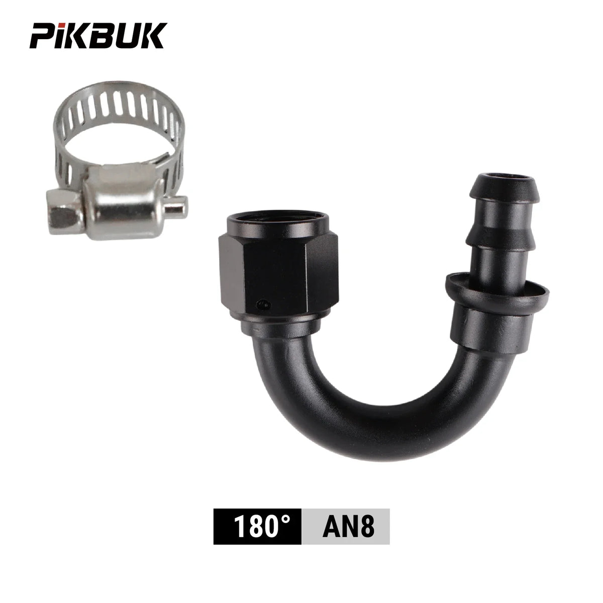 PIKBUK Universal AN4 6 8 10 12 Push-on Hose End Fittings Fuel Oil Cooler Hose Fitting 180 Degree Reusable Connection Adapter by InterCyprus Trading Ltd