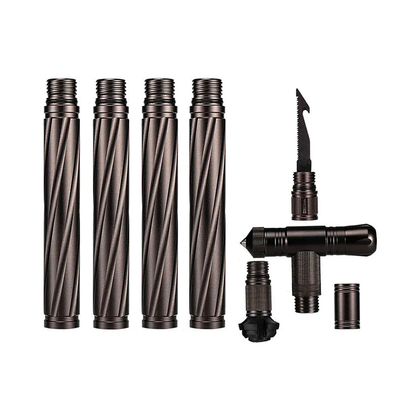 Складная тактическая палка для самообороны, алюминиевая треккинговая палка для походов на открытом воздухе