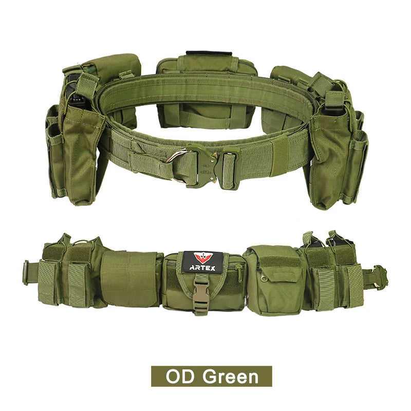 ARTEX Tactical Battle Belt 7 In 1 Airsoft Utility - Nylon 2002 Green