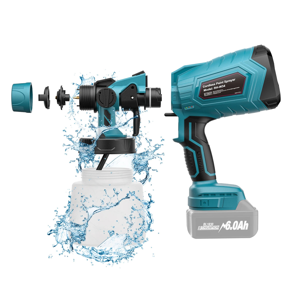 Cordless Electric Spray Gun for Makita 18V
