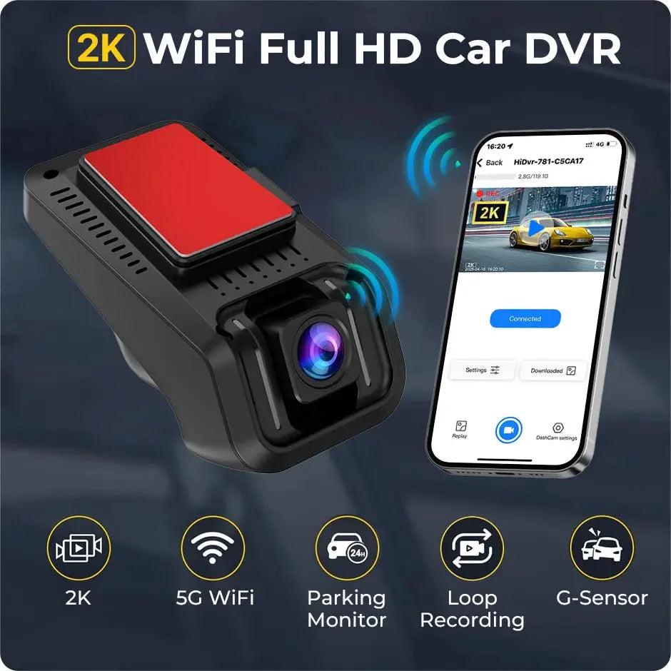 2K Full HD WiFi Dash Cam With Night Vision And Car DVR by InterCyprus Trading Ltd
