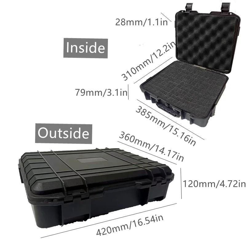 ABS Plastic Hard Carry Case Tool Box &ndash; Shockproof Storage 420x360x120mm