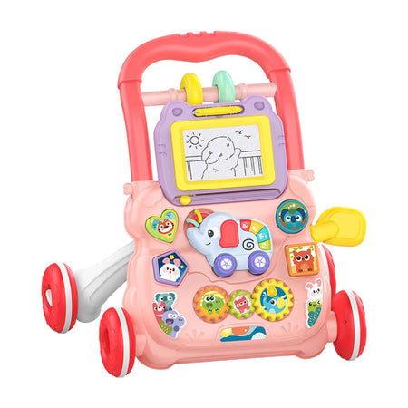 Coolplay Baby Cartoon Push Walker Toy &ndash; Multifunctional Music and Drawing Board Pink