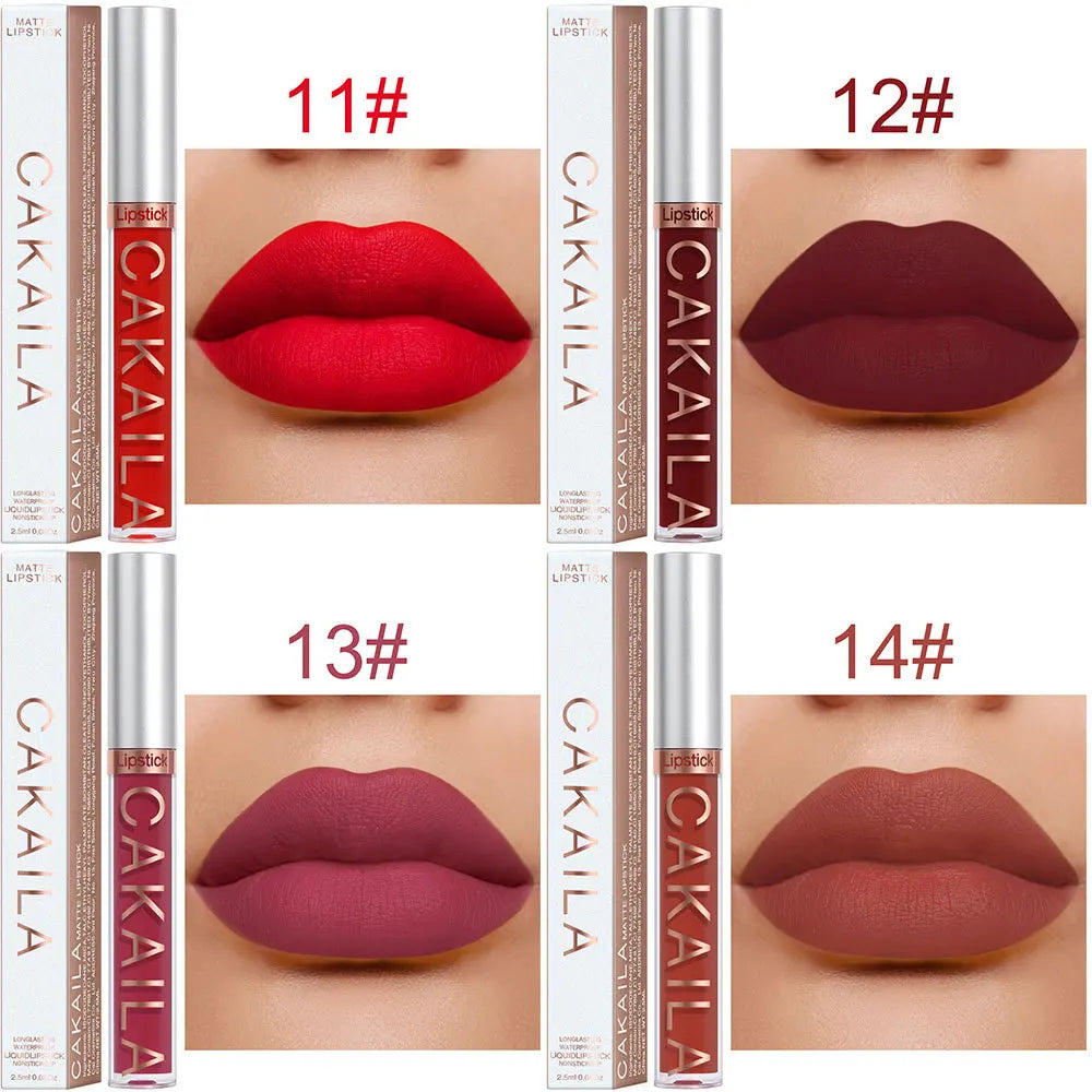 18 Colour Matte Lipstick - Non-Stick Cup Waterproof Lip Gloss