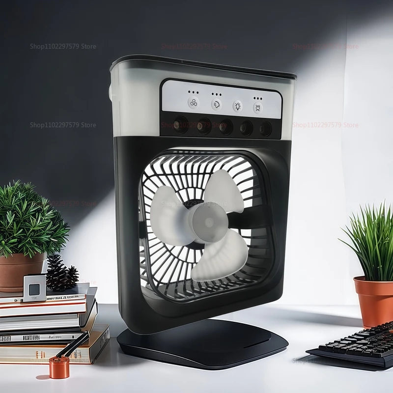 3-in-1 Portable Air Cooler Fan, Humidifier &amp; LED Night Light - Compact Personal Air Conditioner for Home &amp; Office