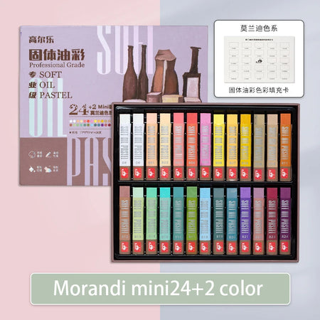Kuelox Artistic Soft Oil Pastels Mini &ndash; Water Soluble 24-Mini morandi