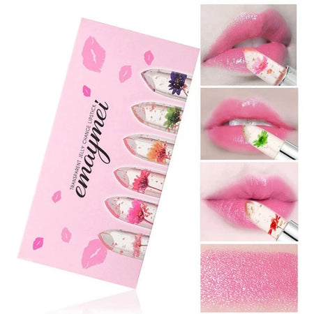 Flower Jelly Lipstick Set - Temperature Changing Lip Balm, 6pcs