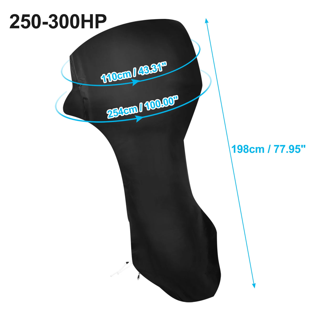 X Autohaux Waterproof Motor Full Outboard Boat Engine Cover Fit Up to 250-300HP 420D Oxford Cloth Boat Outboard Motor Protector 250-300HP Black