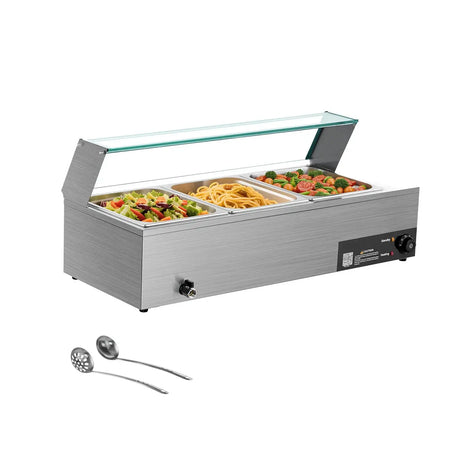 Stainless Steel 3 Pan Food Warmer Bain Marie