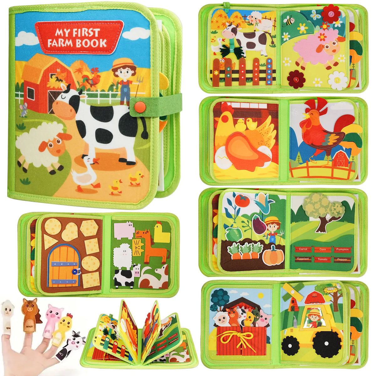 Children's 3D Farm Felt Storybook - Interactive Busy Board