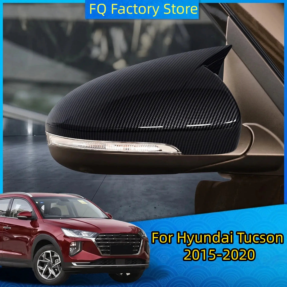 Horn Style ABS Mirror Cover Caps For Hyundai Tucson 2015-2020 by InterCyprus Trading Ltd