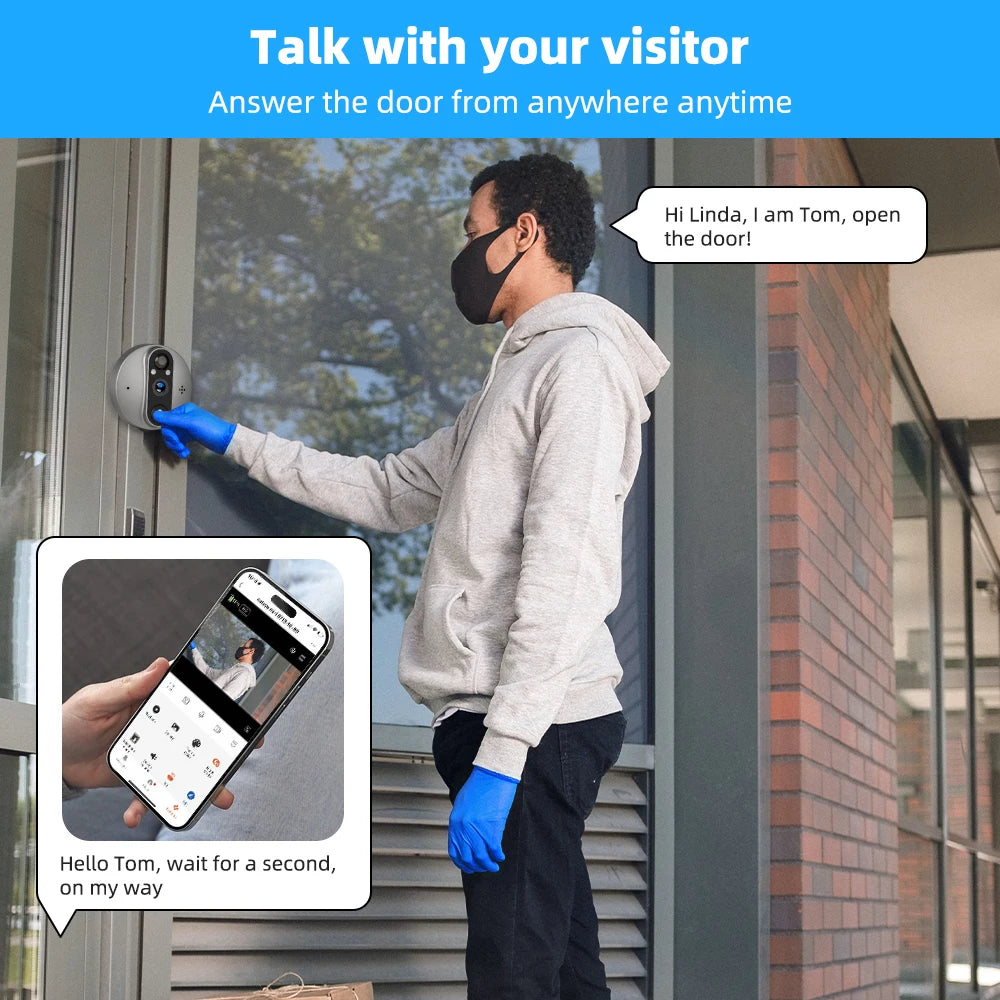 Tuya Smart Life Peephole Door Viewer 3MP &ndash; Night Vision