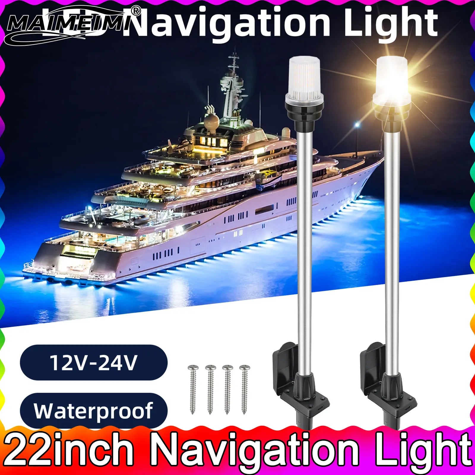 22 Inch Boat Navigation LED Light - Anchor &amp; Marine Safety | MAIMEIMI
