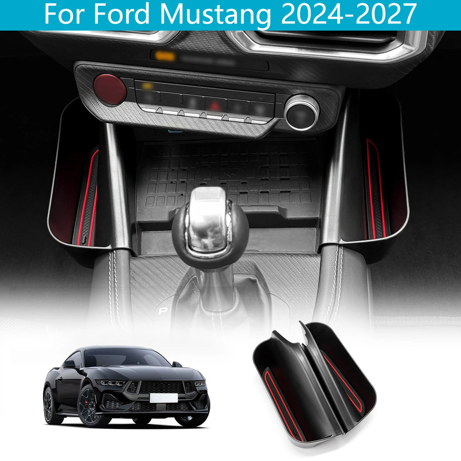 Boczne pudełko do przechowywania w konsoli centralnej ABS do Ford Mustang 2024-2027