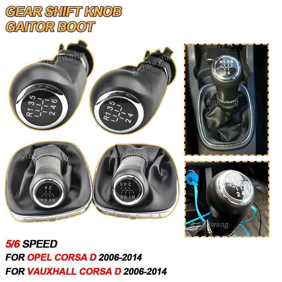 Funda de Palanca de Cambios 5/6 Velocidades para Opel Vauxhall Corsa D 2006-2014