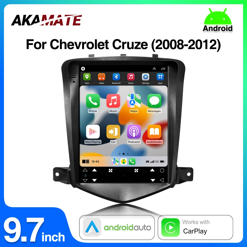 9.7 Inch Car Radio CarPlay Android Auto - Chevy Cruze GPS