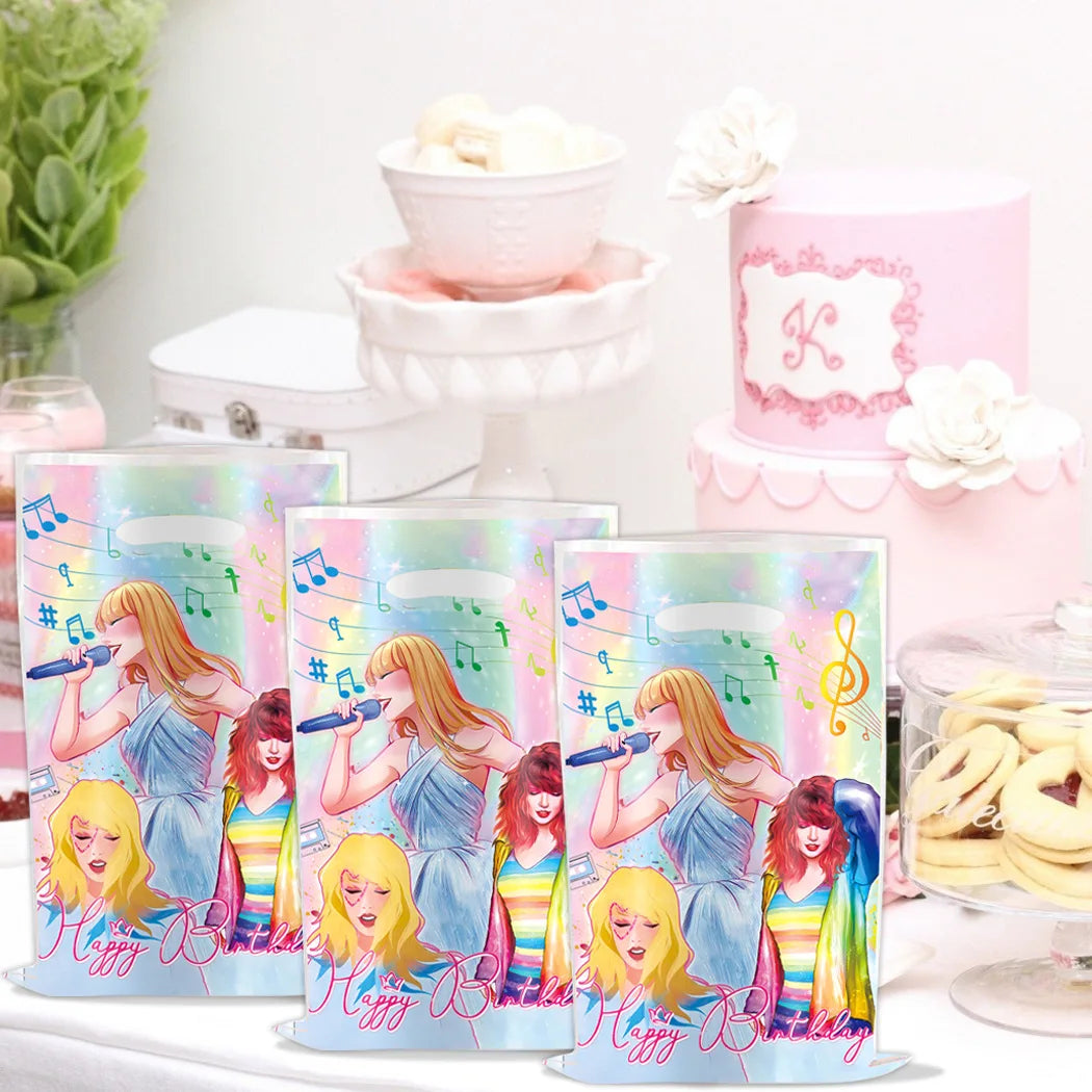 Star Taylor Party Gift Bags - Festive Birthday Decor &amp; Favors