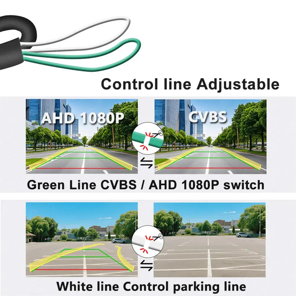 AHD 1080P Dynamic Trajectory Car Backup Camera 180° Fisheye Waterproof Night Vision CVBS/AHD Switchable Vehicle Rear View Camera by InterCyprus Trading Ltd