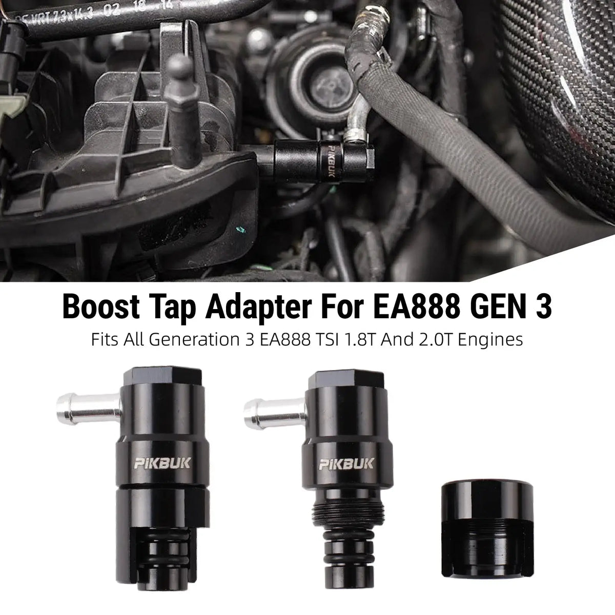 PIKBUK Boost Tap For VW Audi Boost Gauge TSI EA888 1.8T 2.0T Gen3 1.8 2.0 T MK7 MK6 B7 MQB by InterCyprus Trading Ltd